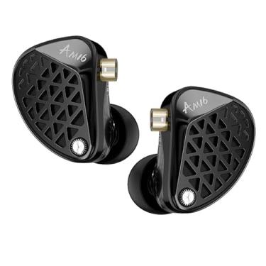 Imagem de HIFIXAUDIO KZ AM16 in Ear Monitor, fones de ouvido HiFi com fio, fones de ouvido IEM para jogos, afinação balanceada ou melhorada com graves, com cabo removível embutido de 2 pinos para músicos