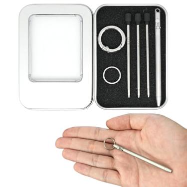 Imagem de Origin-Joy 1 conjunto de minicanetas, chaveiro pequeno EDC, caneta de bolso pequena com 3 refis D1 para viagem e carteira (jateamento de areia)