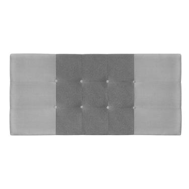 Imagem de Painel Estofado Nina 144 cm Para Cama Box Quarto Casal Suede Cinza/Preto 