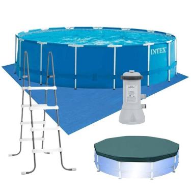 Imagem de Kit Completo Piscina 16.805 Litros Estrutural Armação 110v Intex