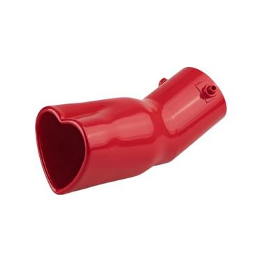 Imagem de OtpOutopa Ponteira De Escapamento Para Carro Com Entrada 2,5", Modificação Universal Tubo, Ponta Escape Em Aço Inoxidável, Formato Coração Ajustável E Espessada (Curva, Vermelha)