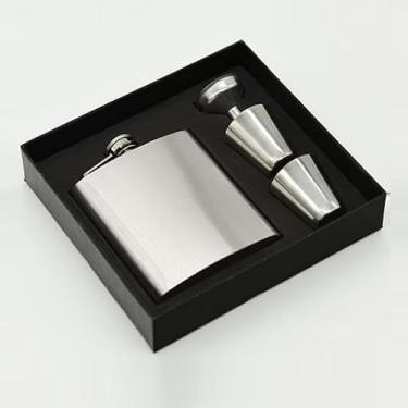 Imagem de Cantil de Bolso com Copos e Funil em Aço Inox