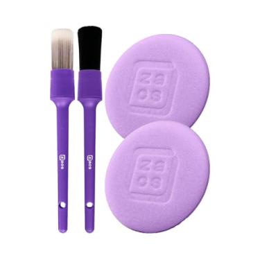 Imagem de Kit Pincel Detalhamento Externo e Interno + Aplicador de Espuma Zacs by Vonixx