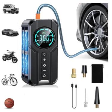 Imagem de Compressor de Ar Portátil Calibrador de Pneus Portatil para Carros Motos Bicicletas Bola Futebol Rápido Recarga 150PSI