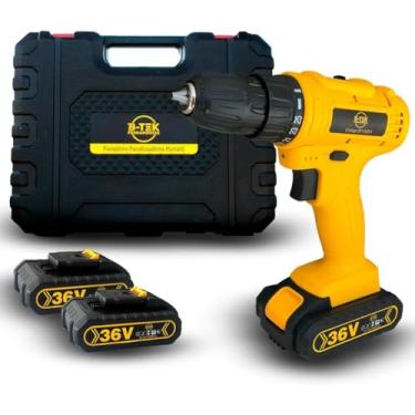 Imagem de Furadeira e Parafusadeira Portátil Sem Fio a Bateria 36V + Kit Maleta com acessórios 24 peças - 110/220V