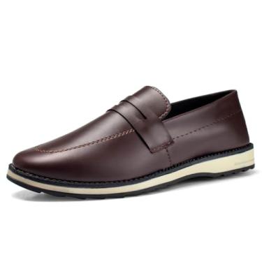 Imagem de Sapato Loafer Masculino Sem Cadarço Confortável Mocassim Slip On Trabalho (Marrom, BR, Adulto, Numérico, 40)