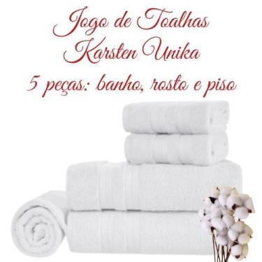 Imagem de Jogo de Toalhas Banho Algodão 5 Peças Karsten Unika Branca