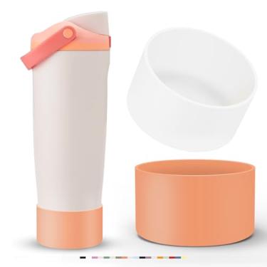 Imagem de 2 peças de bota de silicone para garrafa de água Owala 850 g e 1,134 g FreeSip Sway & Tumblers, antiderrapante, resistente a arranhões, capa protetora para acessórios de garrafa de água de aço