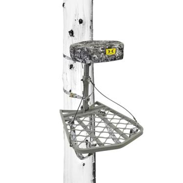 Imagem de Hawk Ultra Lite Hang-On, Equipamento de caça leve com suporte de árvore com assento de espuma de memória, descanso para os pés para caçadores móveis, degrau silencioso, 60 x 51 cm