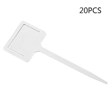 Imagem de ZJchao PLANT Tags, 20pcs PVC Semente OBSERVAÇÃO NOME DE PLANTA RECORDE PLANT DOME (Branco)
