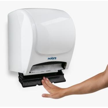 Imagem de Dispenser C/Alavanca Para Papel Toalha Bobina Branco/Preto Nobre GOEDE