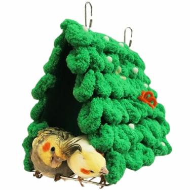 Imagem de Cama de pássaro para gaiola com fundo resistente, ninho quente para periquito, balanço de rede de pássaros pendurado, barracas de papagaio, cabana de dormir para pássaros, caverna esconderijo para