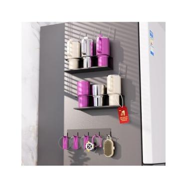 Imagem de Peuesty Pacote com 2 organizadores de garrafas de água para Stanley 30 e 1,134 g Suporte magnético de copo Stanley com gancho para pendurar tampa de copo Stanley acessórios para copos Stanley para