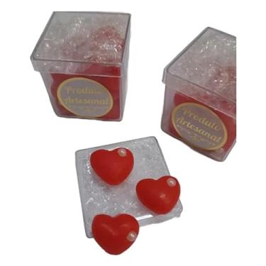 Imagem de 06 Caixinhas De Sabonete Mini Coração Vermelho Com Pérola
