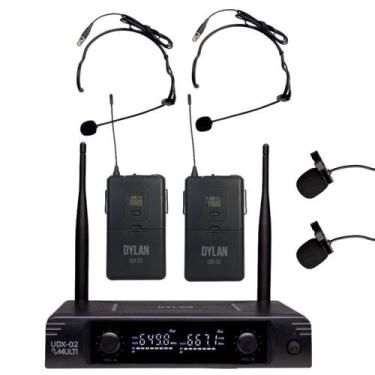 Imagem de Microfone Sem Fio Dylan UDX-06 MULTI Duplo Headset e Lapela