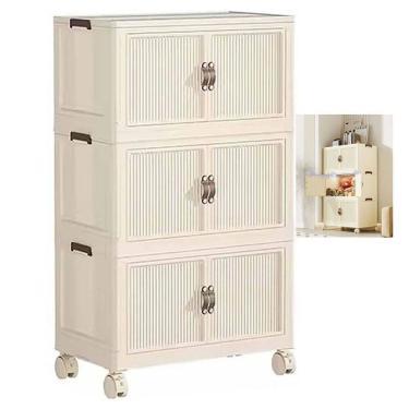 Imagem de Armario Dobravel Empilhavel 3 Andares Casa Cozinha Lavanderia Sala Quarto Escritorio Multiuso Organizaçao Praticidade