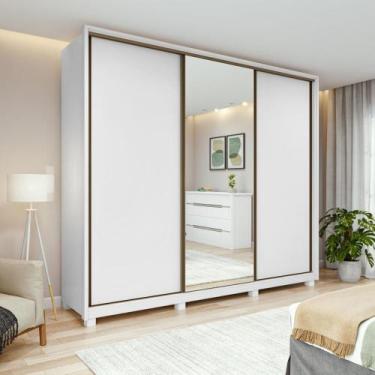 Imagem de Guarda-Roupa Casal 100% MDF 3 Portas 6 Gavetas Vitta 2,70 Glass e Pés 