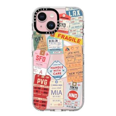 Imagem de CASETiFY Capa transparente para iPhone 15 [não amarela/2 m. Proteção contra quedas de grau militar/compatível com Magsafe] - AirTags - Transparente