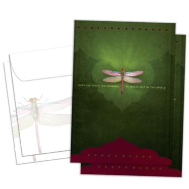 Imagem de Tree Free Greetings Remnants of Magic Birthday/Encorajamento/Cartões de amizade, conjunto de 2 cartões, libélula, multicolorido (18043)