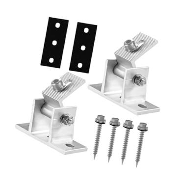 Imagem de WeiLaiKeQi 2 peças suportes de montagem de painel solar ângulo de inclinação parafusos de instalação fácil suporte de hardware para reboque off-grid telhados de