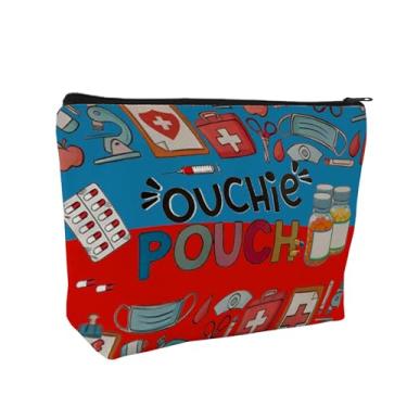 Imagem de ZOCIGIFTS Bolsa de armazenamento de medicamentos com diabetes, bolsa de medicamentos e designs de suprimentos médicos, capas com zíper de lona branca, funcionalidade multiuso (presente para