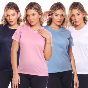 Imagem de Kit 4 Camisas Academia Esportiva Com Proteção Uv Feminina-Feminino