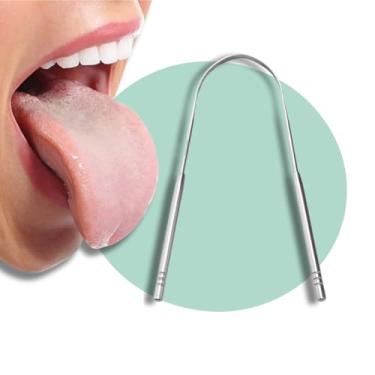 Imagem de Raspador de língua em aço inox. Remove resíduos, combate o mau hálito e promove higiene bucal completa de forma prática e durável – Qualidade Premium LNSTORE