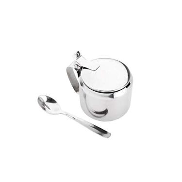 Imagem de Açucareiro C/colher de Aço Inox Prime 300ml Lyor Prata