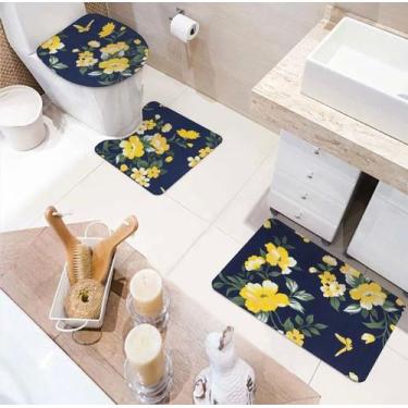 Imagem de Jogo de tapete para banheiro 3 peças verano Jolitex - JOLITEX TERNILLE