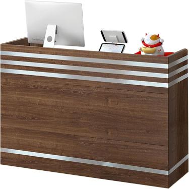 Imagem de Balcão De Recepção Balcão Frontal Pequeno Com Gavetas Com Fechadura Balcão De Varejo Com Armário à Prova De Poeira Mesa De Computador De Madeira Mesa De Recepção Par, C, 100cm