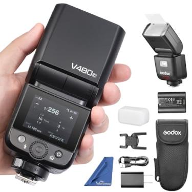 Imagem de Godox V480-C TTL Speedlite para Canon | GN50 HSS 1/8000s, 650 flashes, 1.7s Recycle | Luz de modelagem integrada, bateria de íon de lítio, tela sensível ao toque | Flash sem fio de 2,4 G