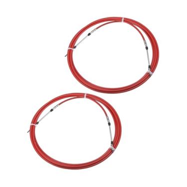 Imagem de REPAIROCK 2 peças 7,9 m 8 metros 315 polegadas Marine Type 3300 / 33C cabo de caixa de controle remoto de mudança do acelerador para Yamaha motor de popa barco motor motor de direção vermelho peças de