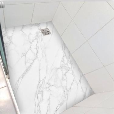 Imagem de Adesivo piso box Mármore Calacata antiderrapante - Colacomigo