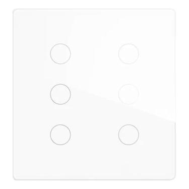 Imagem de Interruptor Inteligente Wifi 4x4 Novadigital 6 Botões Teclas Touch Compatível Com Alexa GoogleAutomação Tuya Smart Life WS-US6-W Branco. (CAT N. 55).