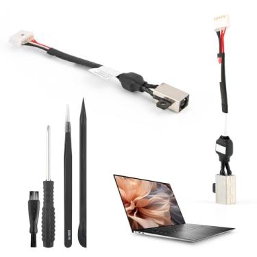 Imagem de Conector de tomada de alimentação DC para Dell XPS 15 9550 9560 9570 P56F Precision 5510 Series 64TM0 064TM0 AAM00 DC30100X300 DC30100X200 Cabo flexível de substituição com ferramentas de reparo