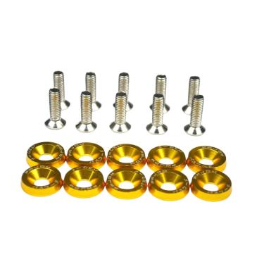 Imagem de Parafuso Arruela Anodizada 10 Unidad M6 Tuning Carro Amarelo