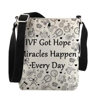 Imagem de JNIAP IVF Strong Gift Ivf Got Hope Miracles Happen Everyday Crossbody Bag IVF Miracle Gift, Ivf Got Hope C Bag