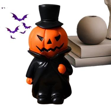 Imagem de Bonecos de Halloween – Mini estatuetas de Halloween do Homem-Abóbora | Artesanato de Boneca de Brinquedo para Casa Mesa Cozinha Lareira Interior Festa Festival Crianças Adultos