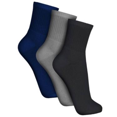 Imagem de Kit 3 Pares Meia Cores Cano Médio Alto Somellos Confortável do 38 ao 42