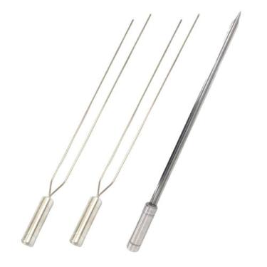 Imagem de Kit 3 Espetos Churrasco Aço Inox Duplo e Espada Lâmina 50c - INOX LAUR