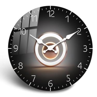 Imagem de JENGRYOE Relógios de parede extragrandes 61 cm, relógios de parede analógicos dourados e pretos operados por bateria, relógio de parede silencioso moderno sem tique-taque decorativo para sala de estar