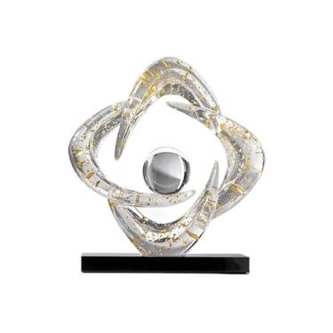 Imagem de Estante de vinhos de 24 * 8 * 26 cm, decoração de luz, enfeites de resina de luxo Arte Decorativa