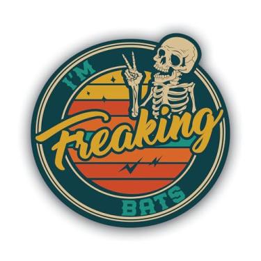 Imagem de Pacote de adesivos de vinil icônico retrô de esqueleto engraçado – Decalque impresso UV impermeável de 12 cm – Várias citações sarcásticas diferentes - Peel & Stick – Várias variações - MKS2326