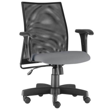 Imagem de Cadeira De Escritório Giratória Executiva Ergonômica Liss L02 Couro Sintético Cinza - Lyam Decor