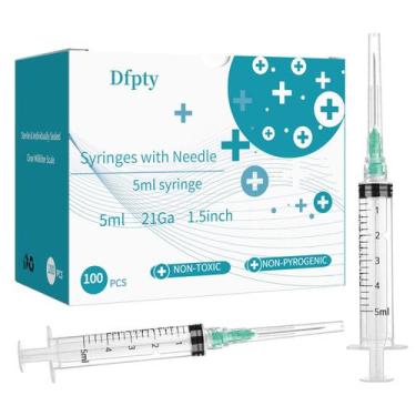 Imagem de Seringa de laboratório Dfpty 5mL com agulha 21G 1,5 cm embalada indivi