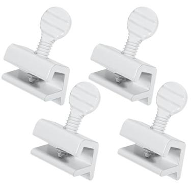 Imagem de Fechaduras de janela deslizantes, 4 pacotes, fechadura de segurança de porta de aço inoxidável, janela deslizante horizontal única ajustável, fechaduras de segurança para crianças, trava de segurança