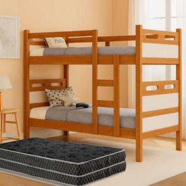 Imagem de Beliche Compacta Premium MDF Super Resistente Vira 2 Camas Com Colchõe