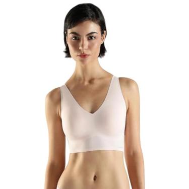 Imagem de Calvin Klein Sutiã feminino Invisibles confortável sem costura levemente forrado com gola V, Coxa de ninfa, P