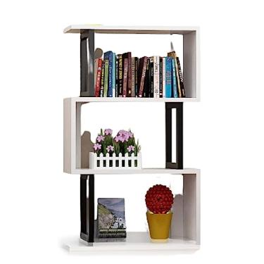 Imagem de TsoLay Estante de livros simples e moderna, estante de livros, multicamadas, mesa de mesa do chão ao teto, adequada para estudo, quarto, armazenamento de livros