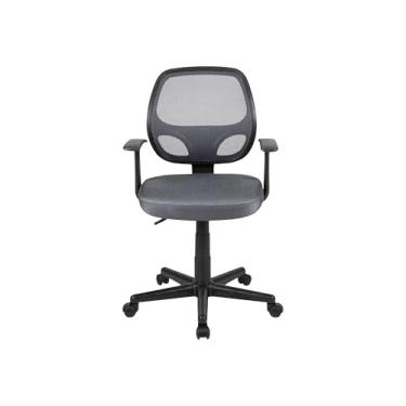 Imagem de Flash Furniture Flash Fundamentals Cadeira de escritório ergonômica giratória de malha cinza com braços